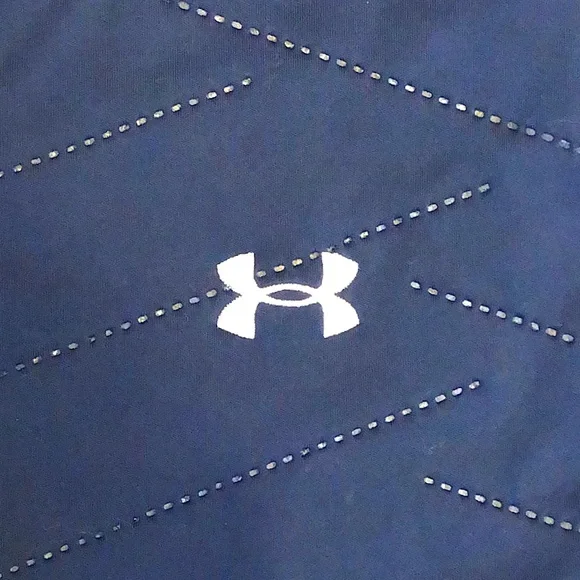 UNDER ARMOUR Navy Blue Cold Gear Quarter Zip Pullover Collared Sweatshirt Sz LG